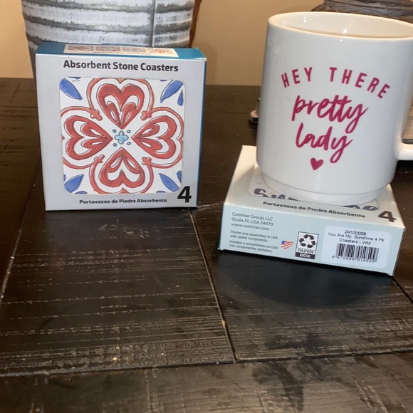 Other - LAST CHANCE! NEW Absorbent Stone coasters! 4 Beautiful designs! Set of 4!